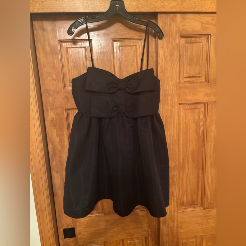 SACHIN & BABI Sloane Double Bow Mini Dress (Black) • MSRP $248 • Sz LARGE